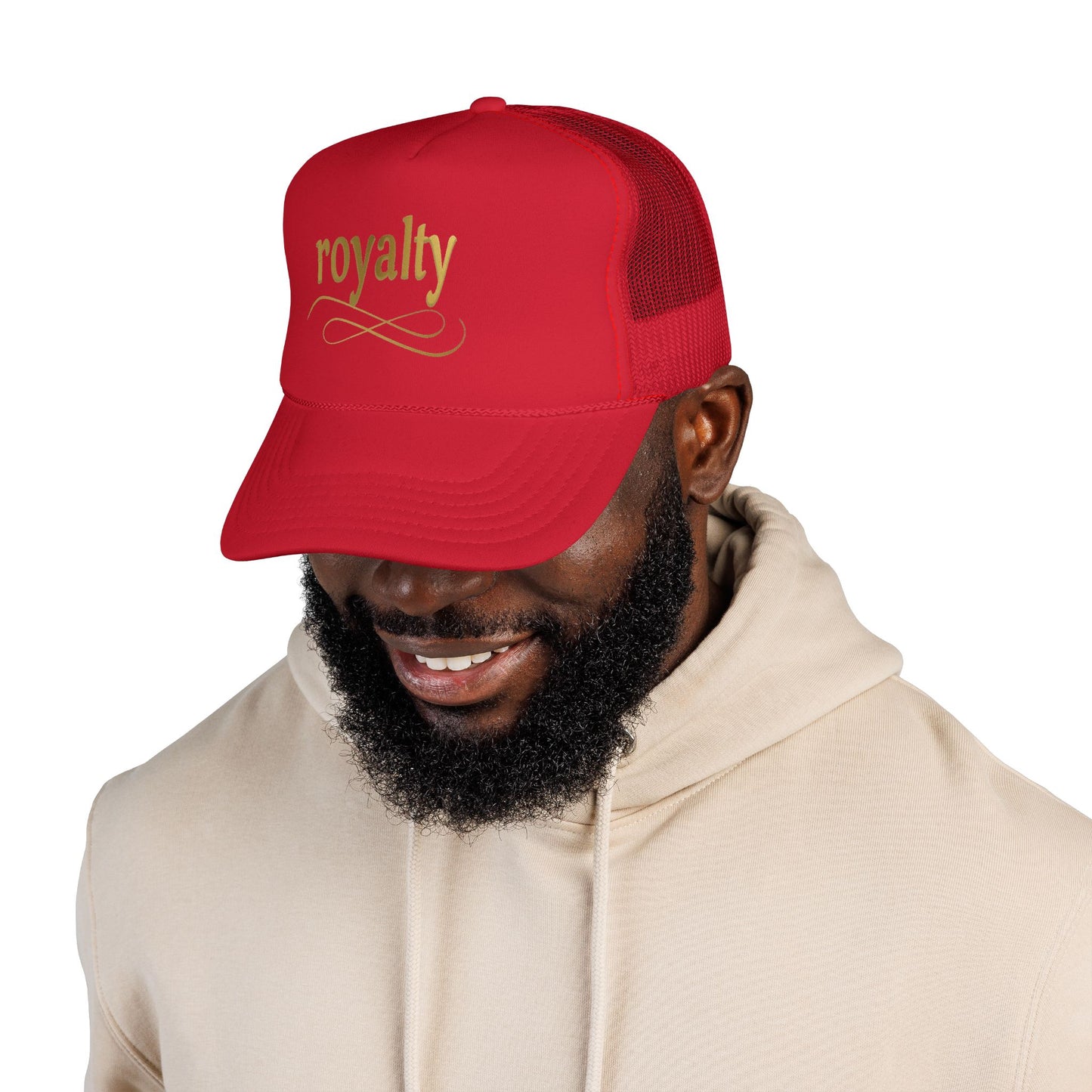 Gold Royalty Script Trucker Cap – Gold Script Mesh Hat