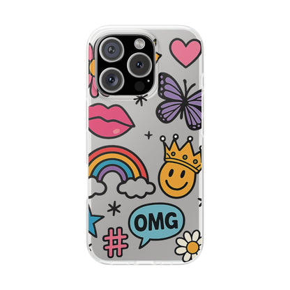 Doodle Pop Sticker Collage— Sleek Protective Flexi-Case