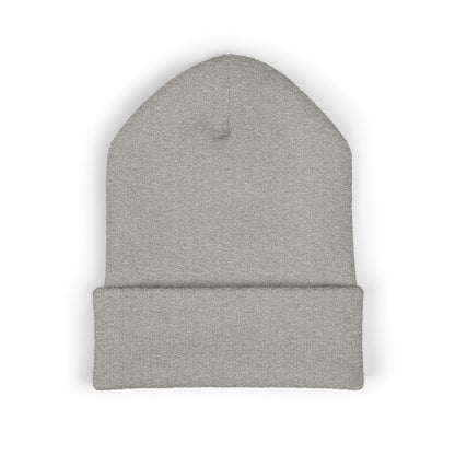 Embroidered "ditto." Classic Cuffed Beanie — Olive Knit Winter Hat
