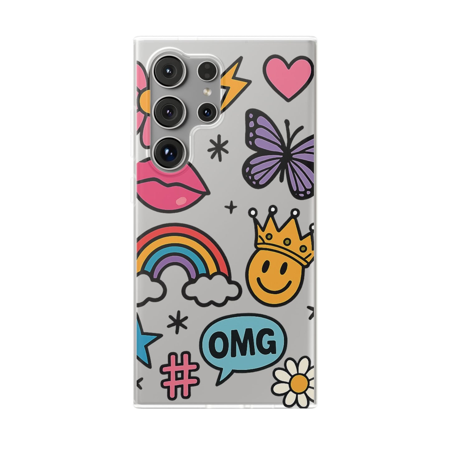 Doodle Pop Sticker Collage— Sleek Protective Flexi-Case