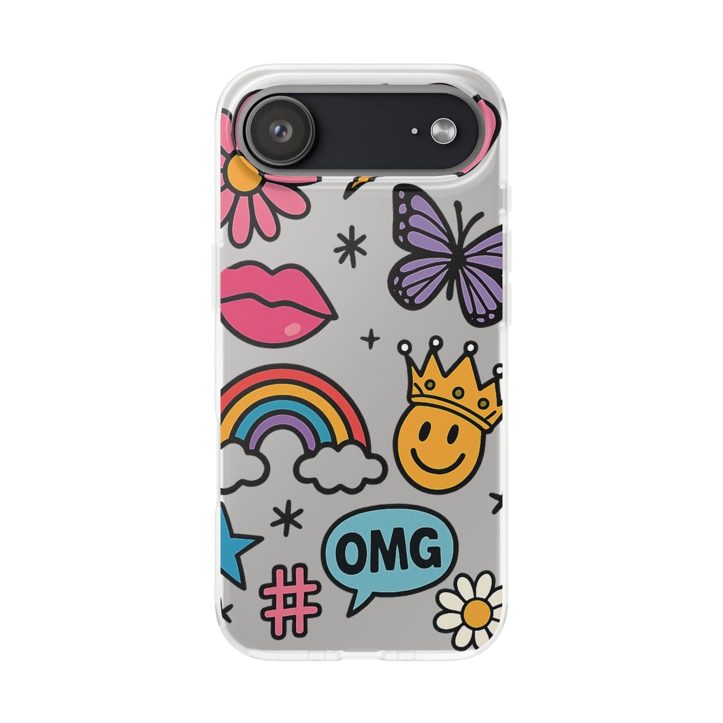 Doodle Pop Sticker Collage— Sleek Protective Flexi-Case