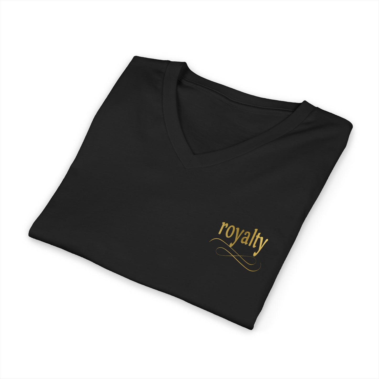 Gold Royalty Script V-Neck Tee
