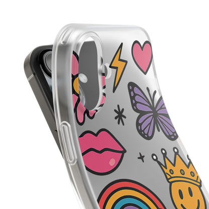 Doodle Pop Sticker Collage— Sleek Protective Flexi-Case