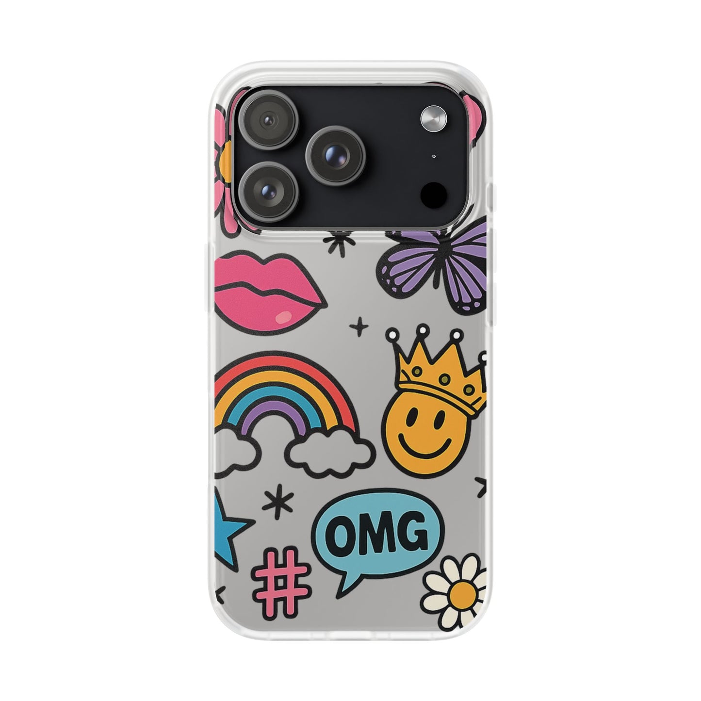 Doodle Pop Sticker Collage— Sleek Protective Flexi-Case