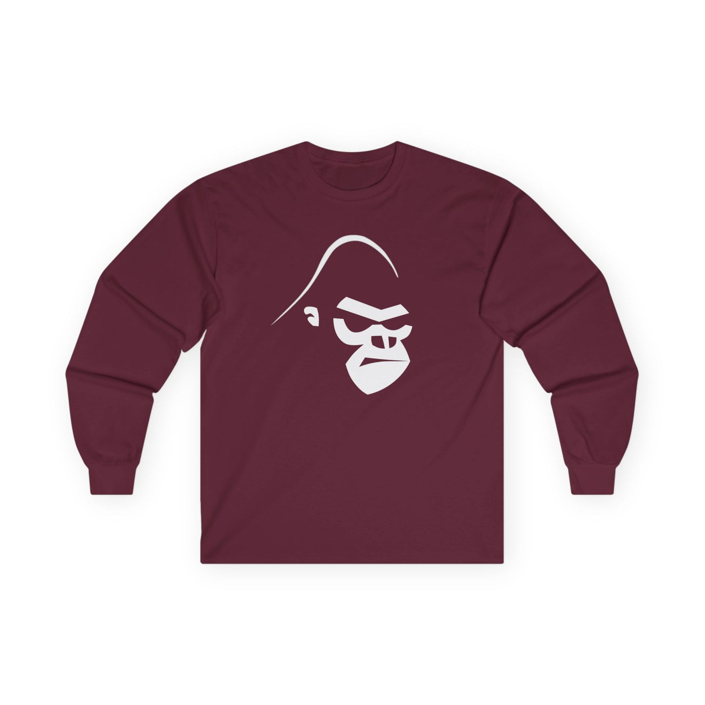 Gorilla Strength Long Sleeve Tee — Minimal Ape Logo Shirt