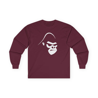 Gorilla Strength Long Sleeve Tee — Minimal Ape Logo Shirt
