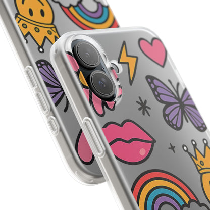 Doodle Pop Sticker Collage— Sleek Protective Flexi-Case