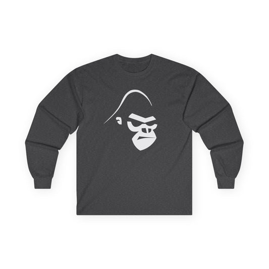 Gorilla Strength Long Sleeve Tee — Minimal Ape Logo Shirt