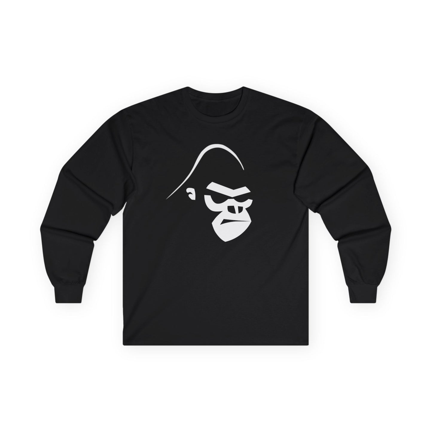 Gorilla Strength Long Sleeve Tee — Minimal Ape Logo Shirt