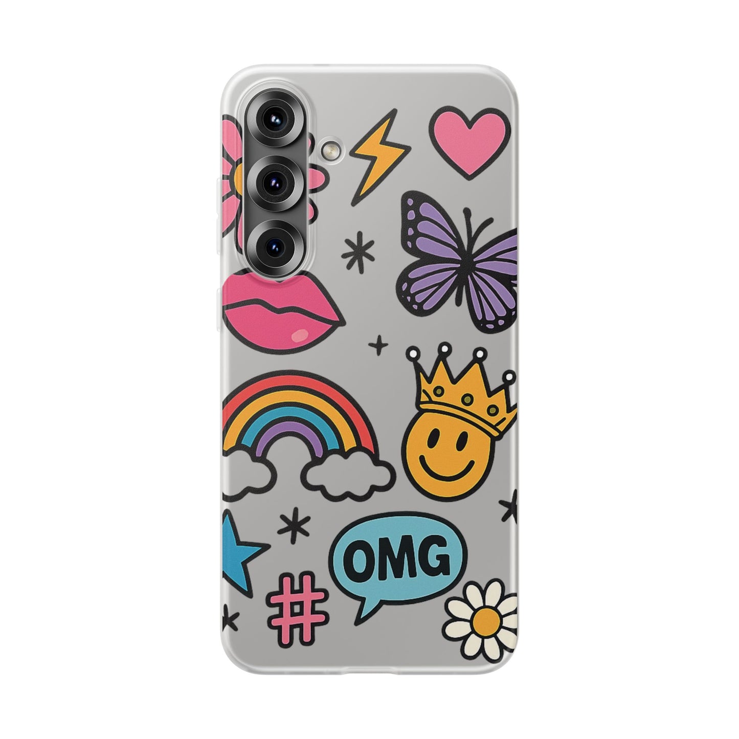 Doodle Pop Sticker Collage— Sleek Protective Flexi-Case