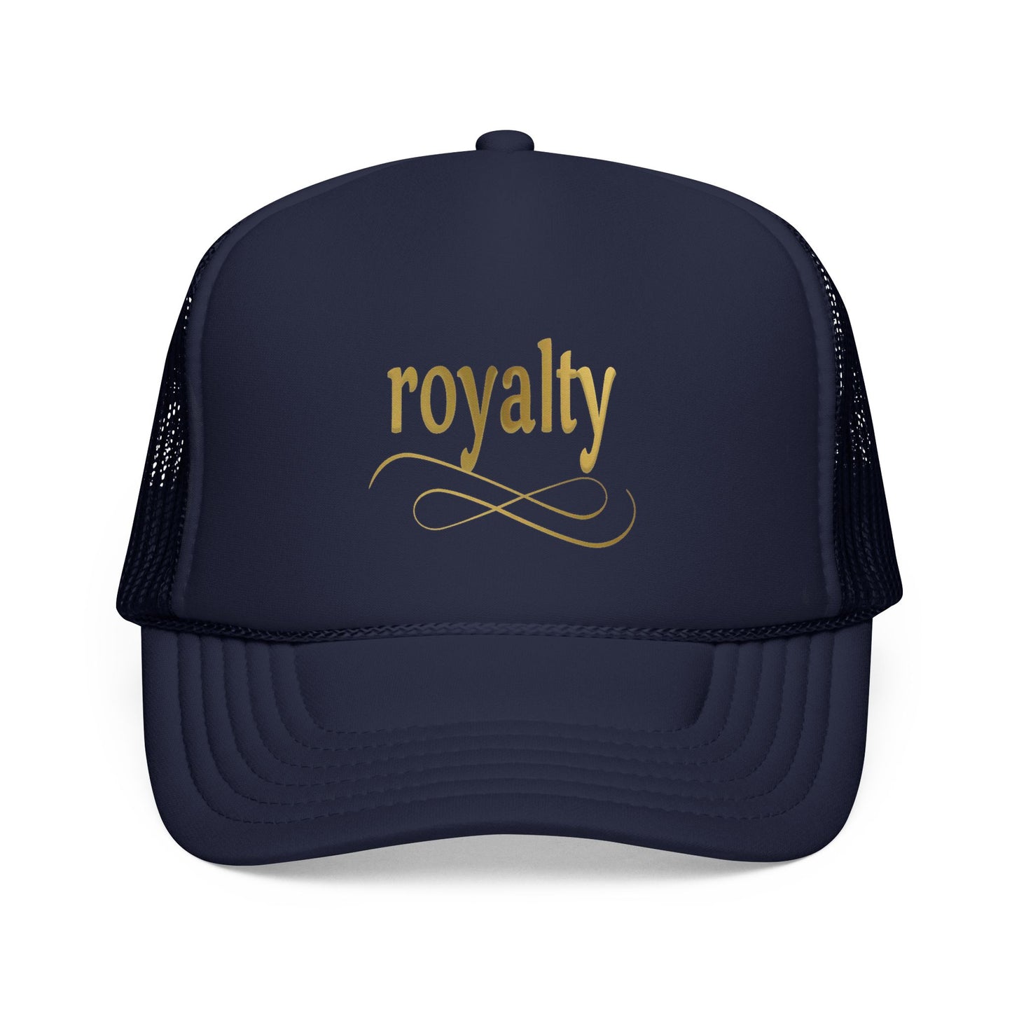 Gold Royalty Script Trucker Cap – Gold Script Mesh Hat