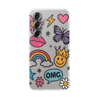 Doodle Pop Sticker Collage— Sleek Protective Flexi-Case