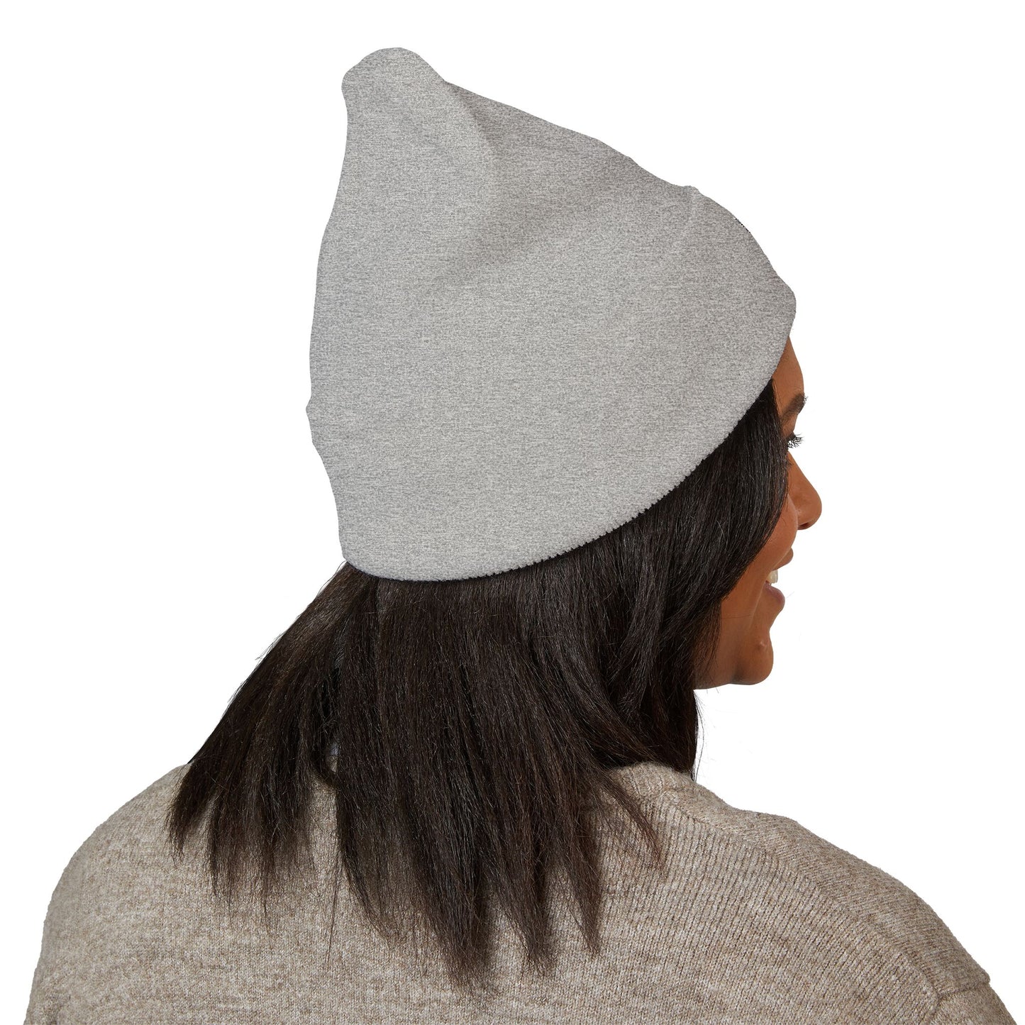 Embroidered Crown Cuffed Beanie — Classic Knit Winter Hat