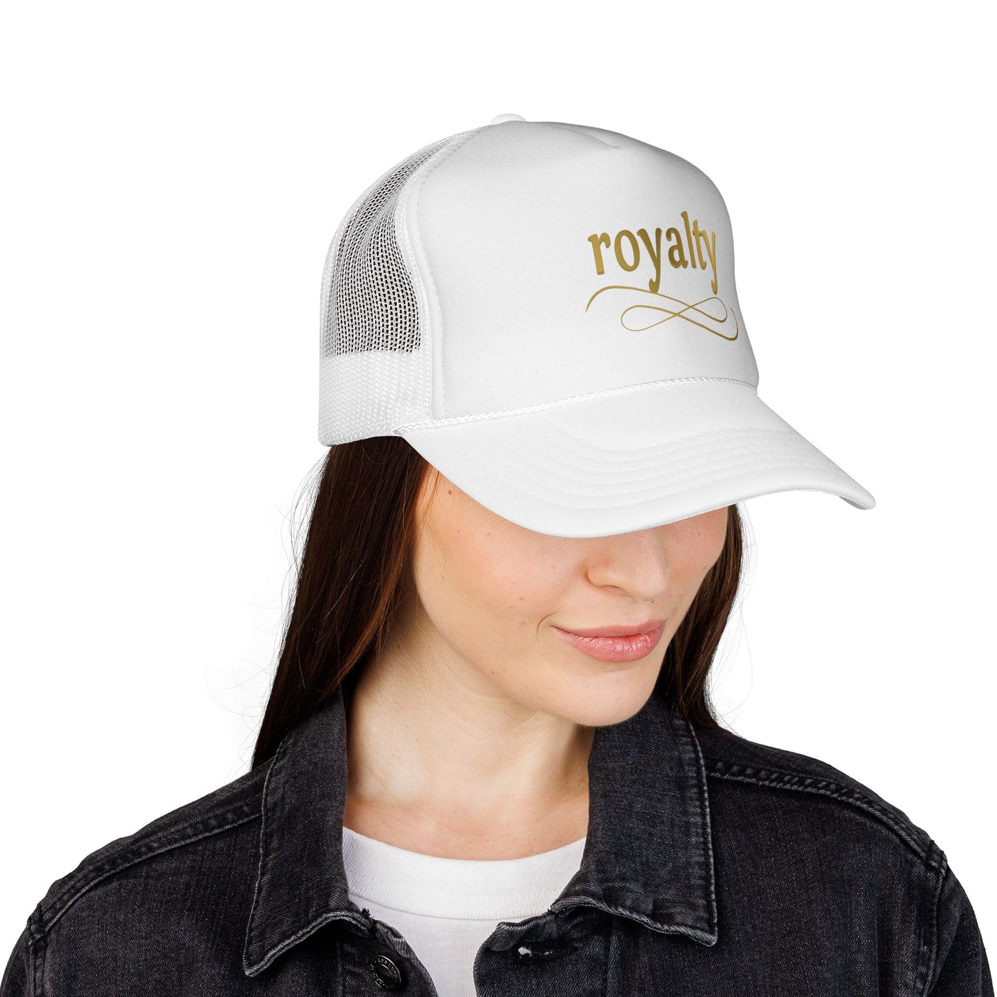 Gold Royalty Script Trucker Cap – Gold Script Mesh Hat