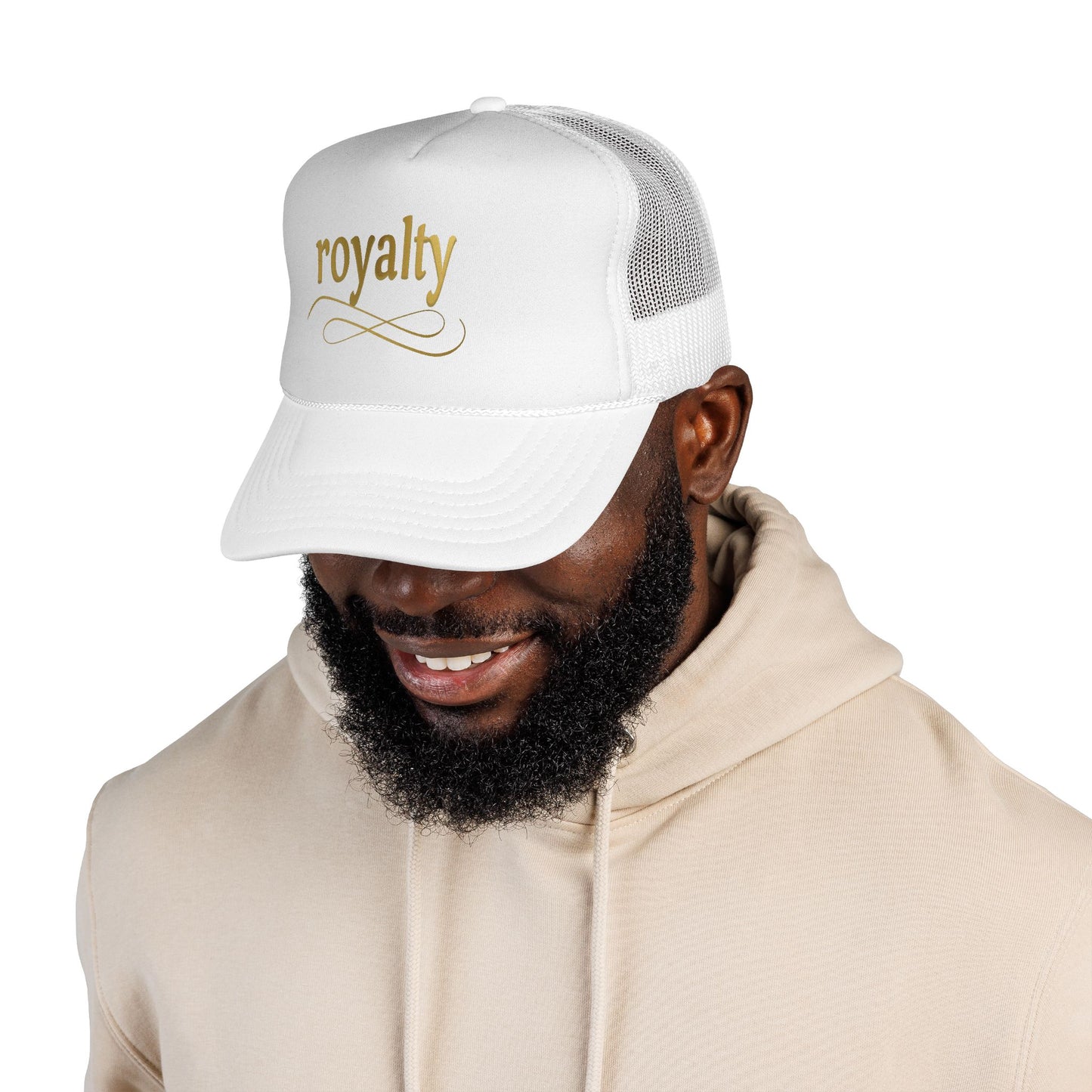Gold Royalty Script Trucker Cap – Gold Script Mesh Hat