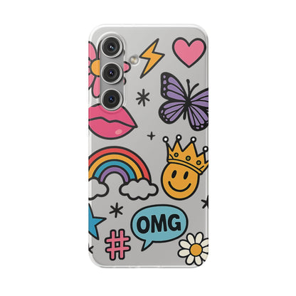 Doodle Pop Sticker Collage— Sleek Protective Flexi-Case