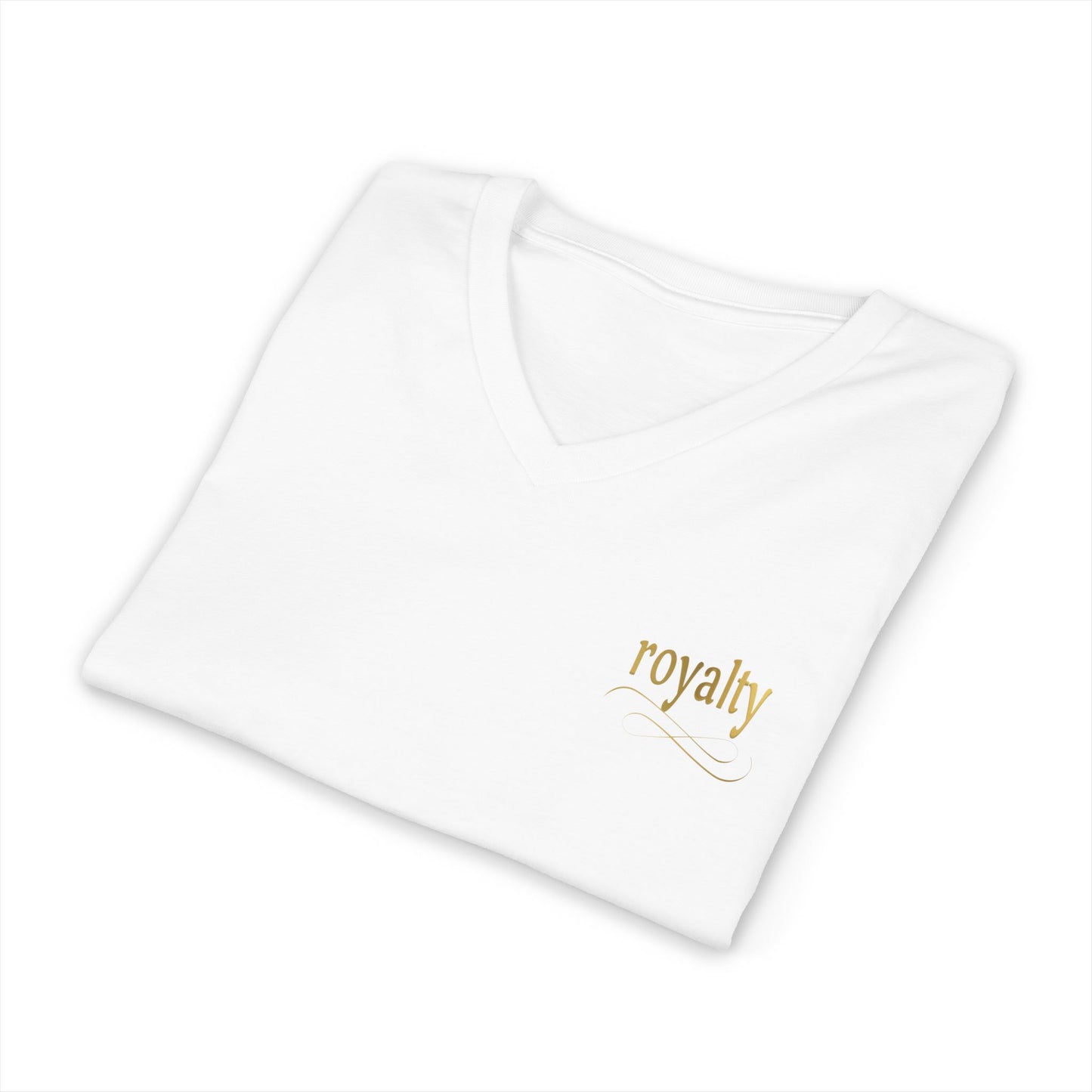 Gold Royalty Script V-Neck Tee