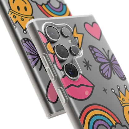 Doodle Pop Sticker Collage— Sleek Protective Flexi-Case