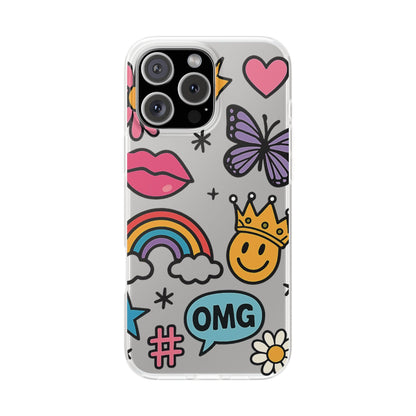 Doodle Pop Sticker Collage— Sleek Protective Flexi-Case