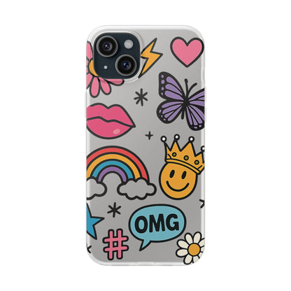 Doodle Pop Sticker Collage— Sleek Protective Flexi-Case